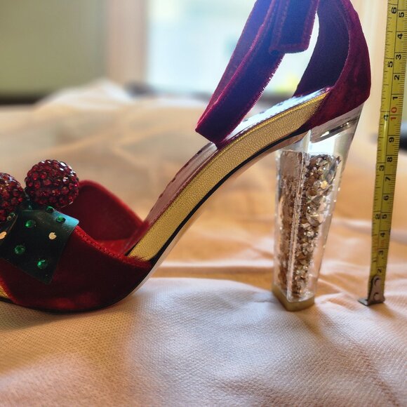 Tom Ford for Yves Saint Laurent Red Velvet Cherry Sandals, Fall 2003 - Picture 1 of 8